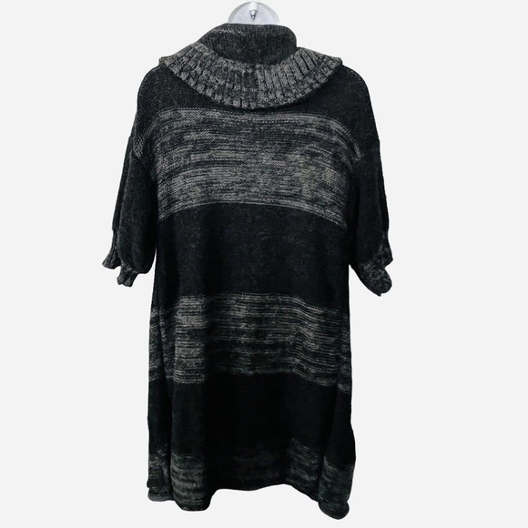 INDIGENOUS Sz Small Open Cardigan 100% Alpaca Hand Loomed Made in Peru Charcoal - Picture 4 of 8